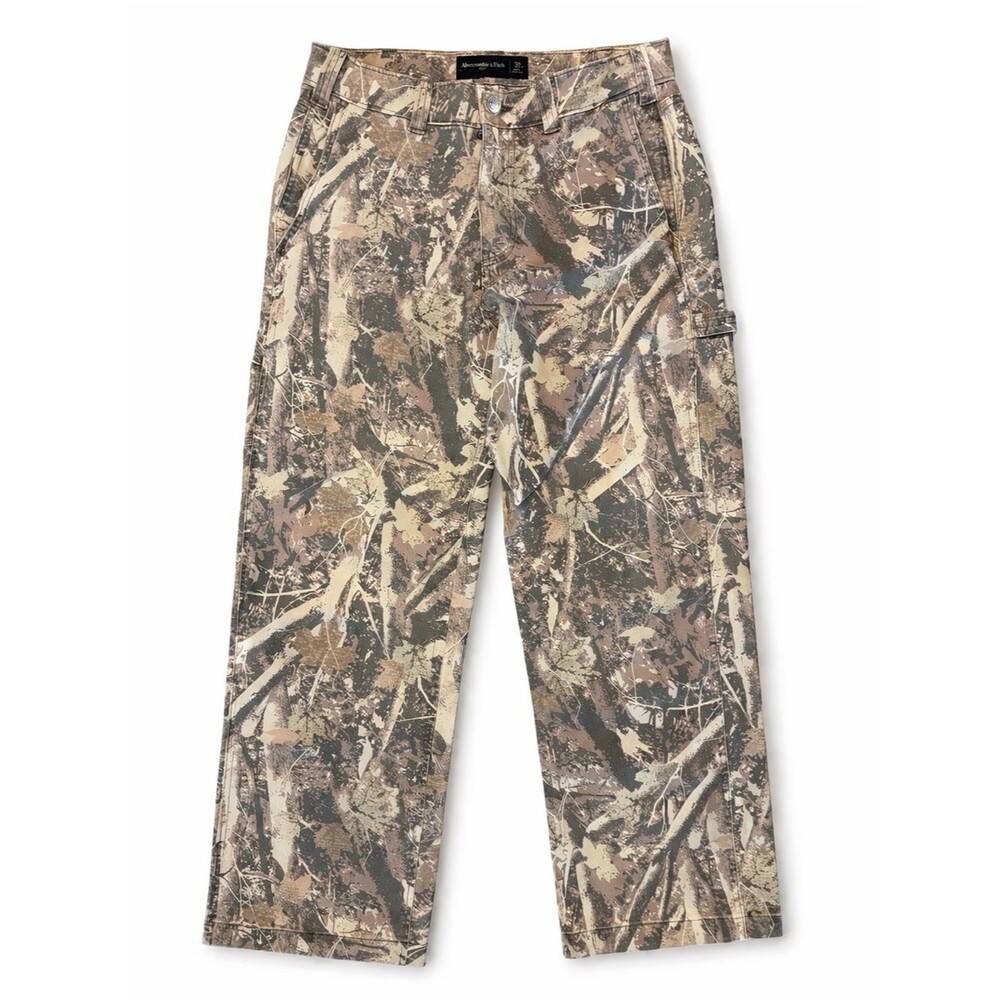 Abercrombie & Fitch Men's Camo Cargo Pants in Brown/Tan/Green